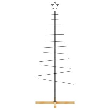 vidaXL Künstlicher Weihnachtsbaum Weihnachtsbaum Metall mit Holzständer Schwarz 150 cm
