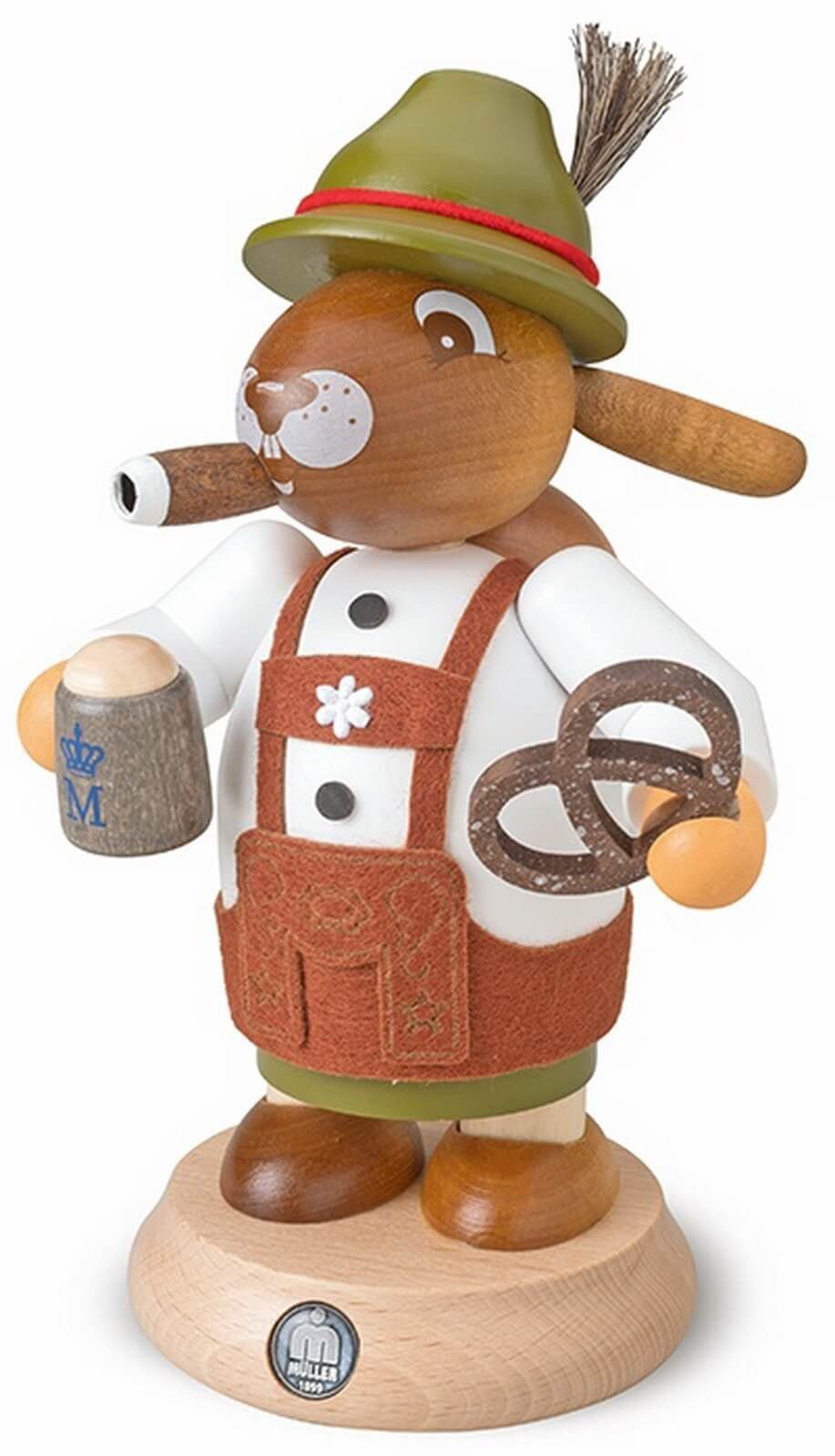 Müller Kleinkunst GmbH Seiffen Osterhase Фигурка курильщик Hase Bayer von Müller Kleinkunst