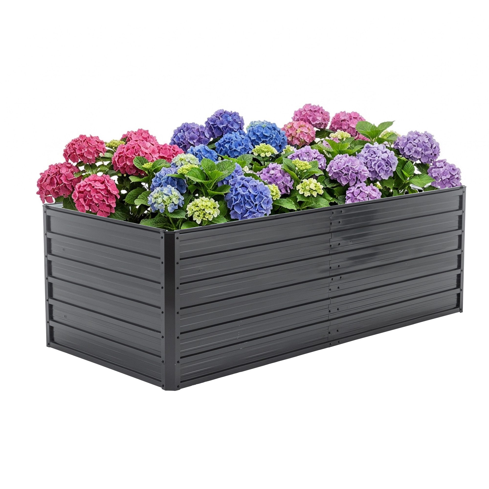 BlingBin Hochbeet Pflanzenbeet aus Metall Rechteck Gartenbeet zum Selber Bauen (1er Set, 1 St., 6*3*2FT), Stabiles verzinktes Beet mit Sicherheitsgummi für Gemüse Blumen Obst