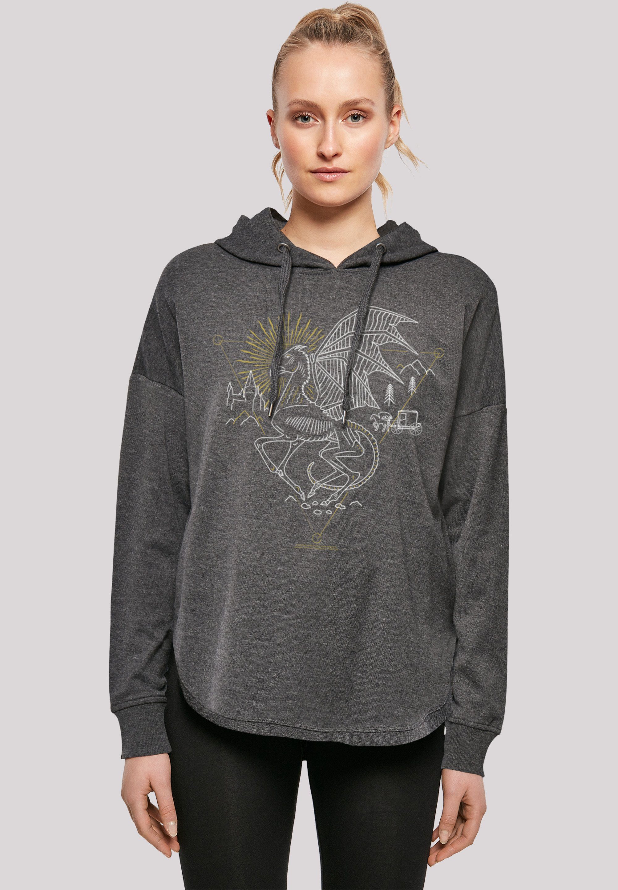 F4NT4STIC Kapuzenpullover Damen Harry Potter Ladies Line Art charcoal Oversized with Thestral Hoody (1-tlg)
