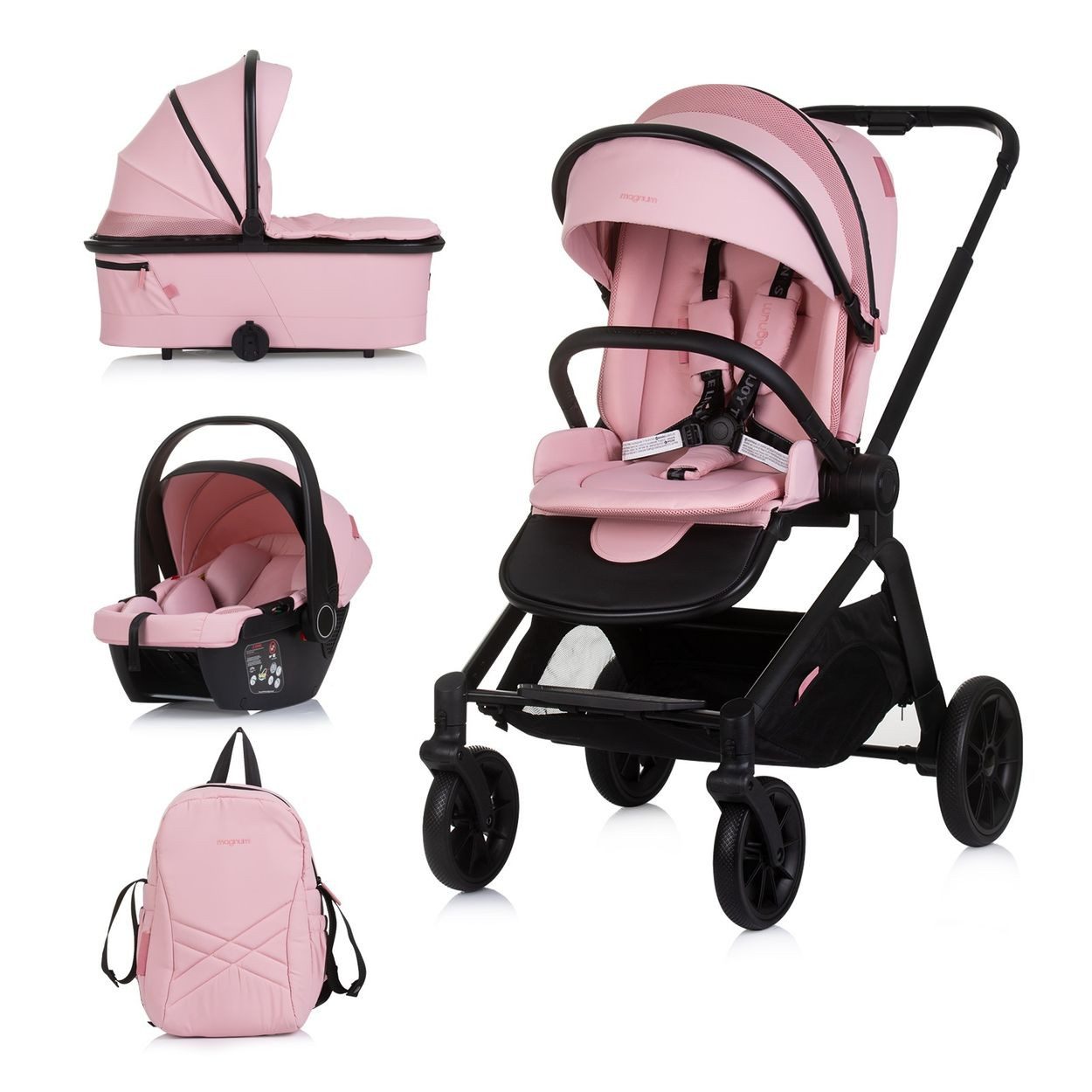 Chipolino Kombi-Kinderwagen Kombikinderwagen Magnum 3 in 1, Babywanne Sportsitz i-Size Babyschale