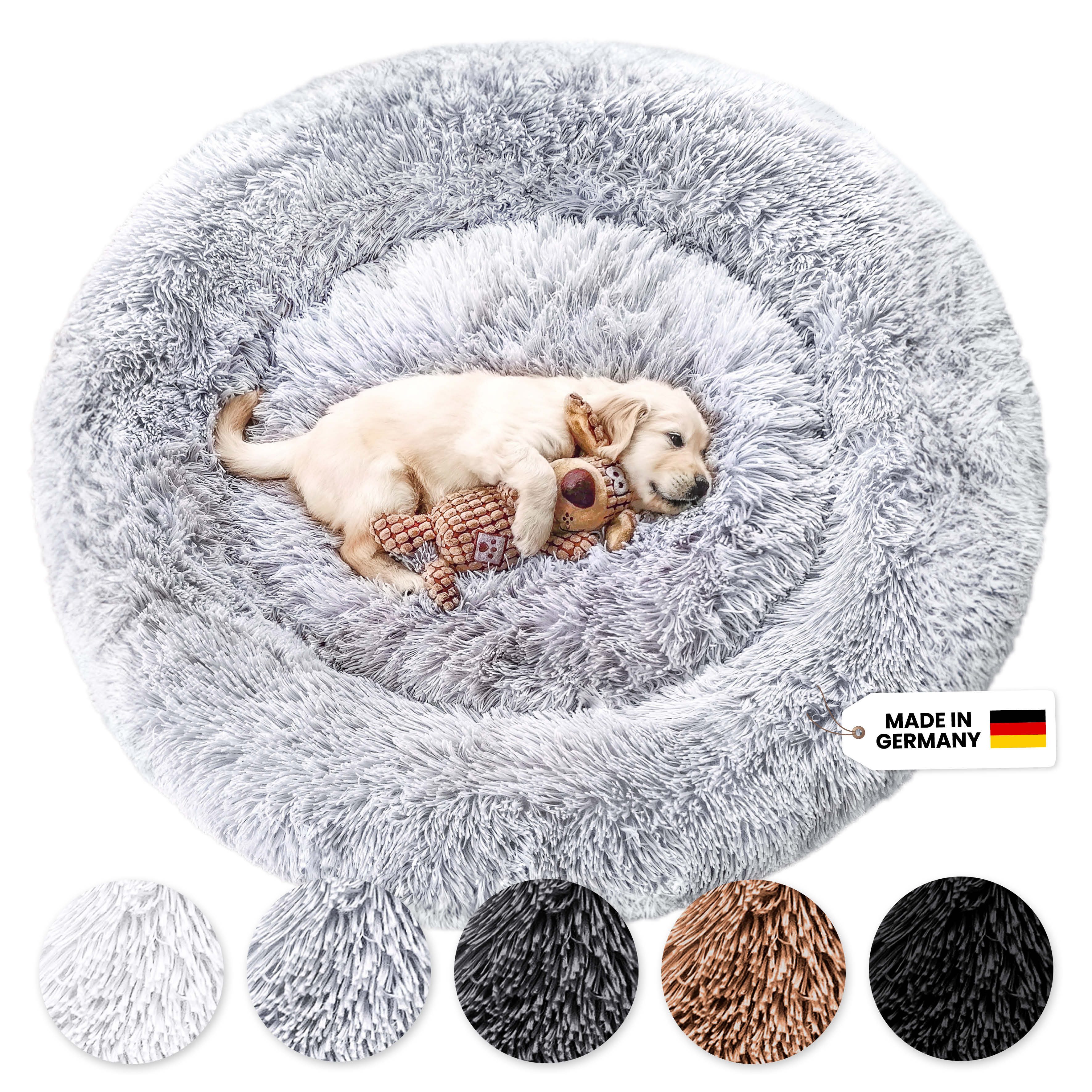 Wahre Tierliebe Tierbett - Flauschiges Для собакbett Fluffy Plus, Deutschlands Original, 100% Polyester, Made in Germany, Verschiedene Größen und Farben, waschbarer Bezug