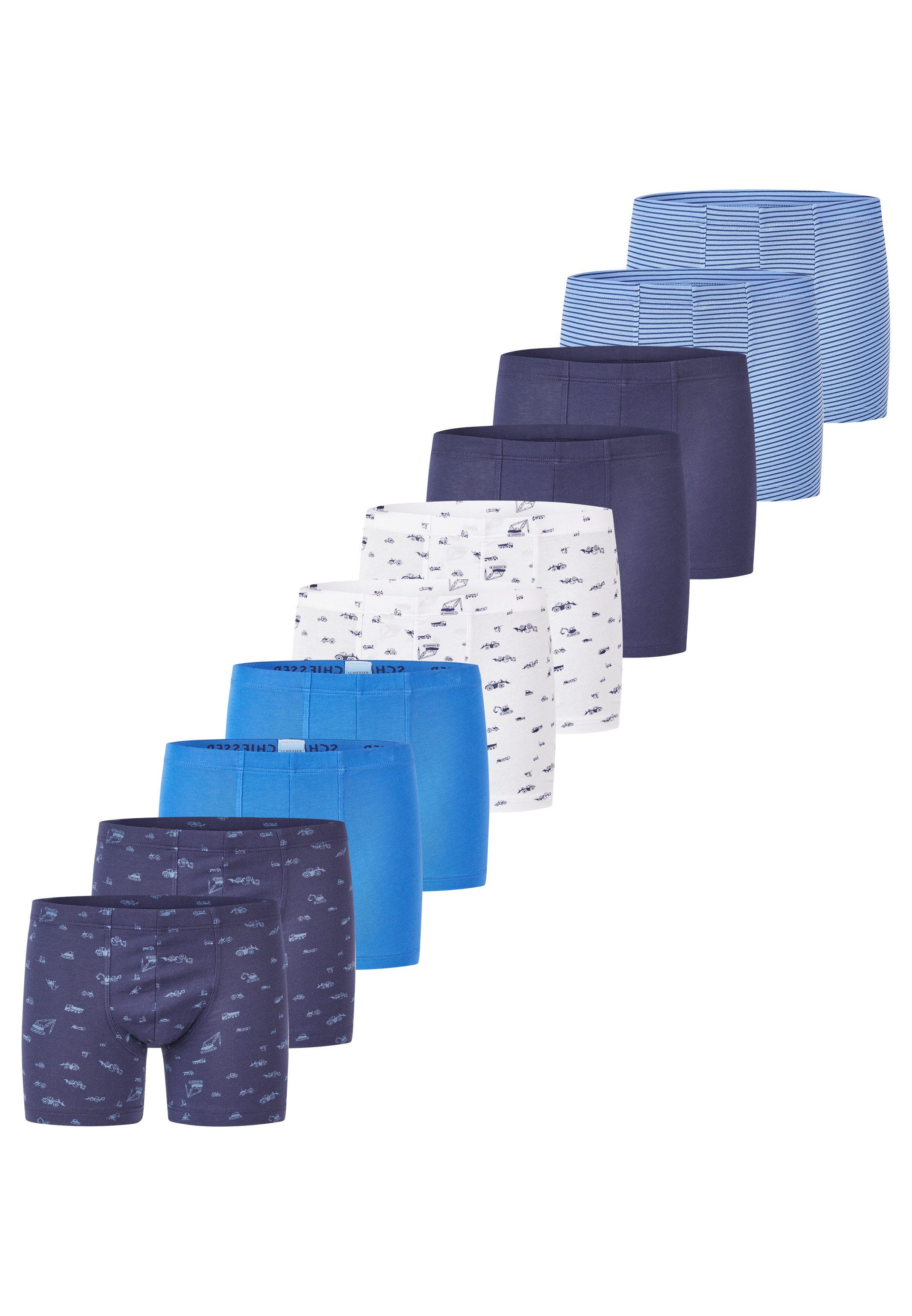 Schiesser Retro Boxer 10er Pack Kids Boys 95/5 Cotton (Spar-Set, 10-St) Retro Short / Pant - Baumwolle - ohne Eingriff