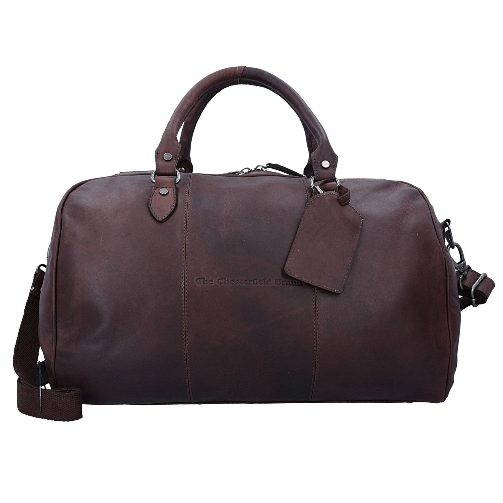 Pull The Leder Brand Chesterfield Weekender Up, Wax brown
