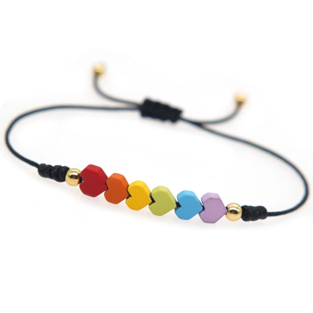Ware aus aller Welt Armband handgefertigte Armband in Rainbow Regenbogen Style LGBTQ Pride CSD