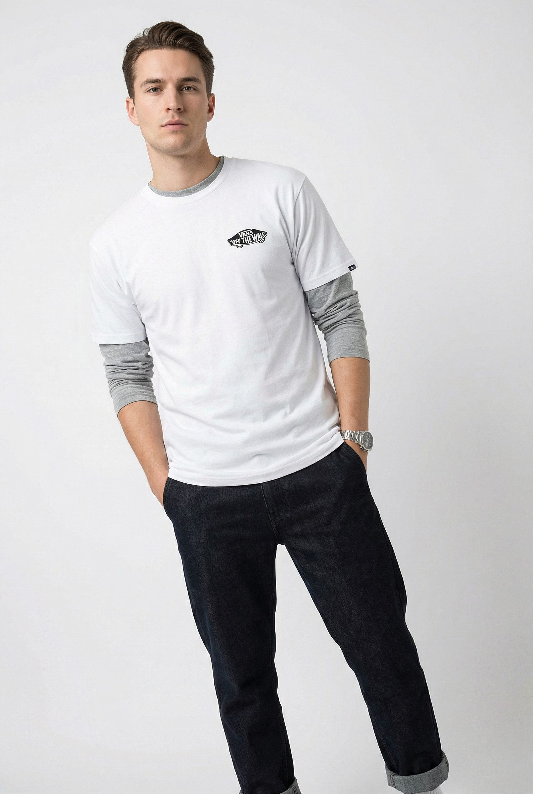 Vans T-Shirt DOUBLE STANDARD SS TEE sportlicher Stil, ohne Verschluss, Rundhalsausschnitt