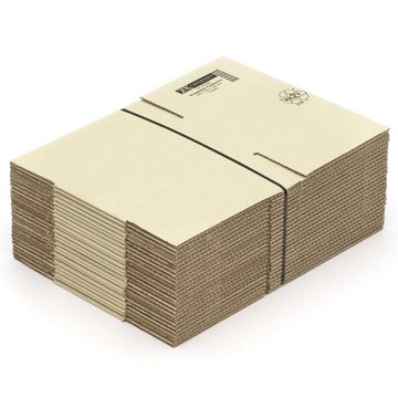KK Verpackungen Versandkarton, 25 Graskartons 220 x 160 x 120 mm Nachhaltig Karton Postversand Braun-Grün