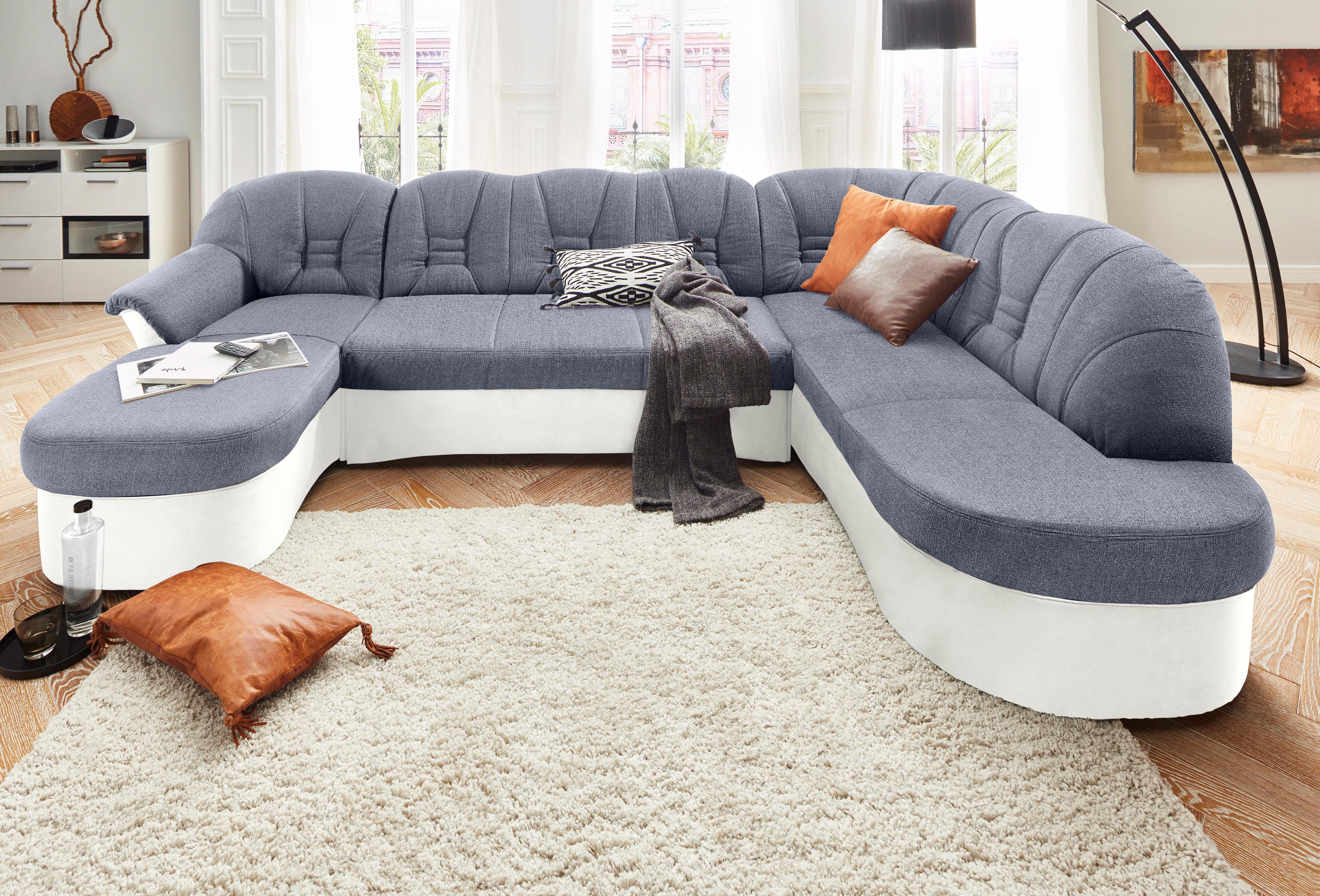 DOMO collection Wohnlandschaft "Elva, zeitloses Design, elegante Rückenstep günstig online kaufen