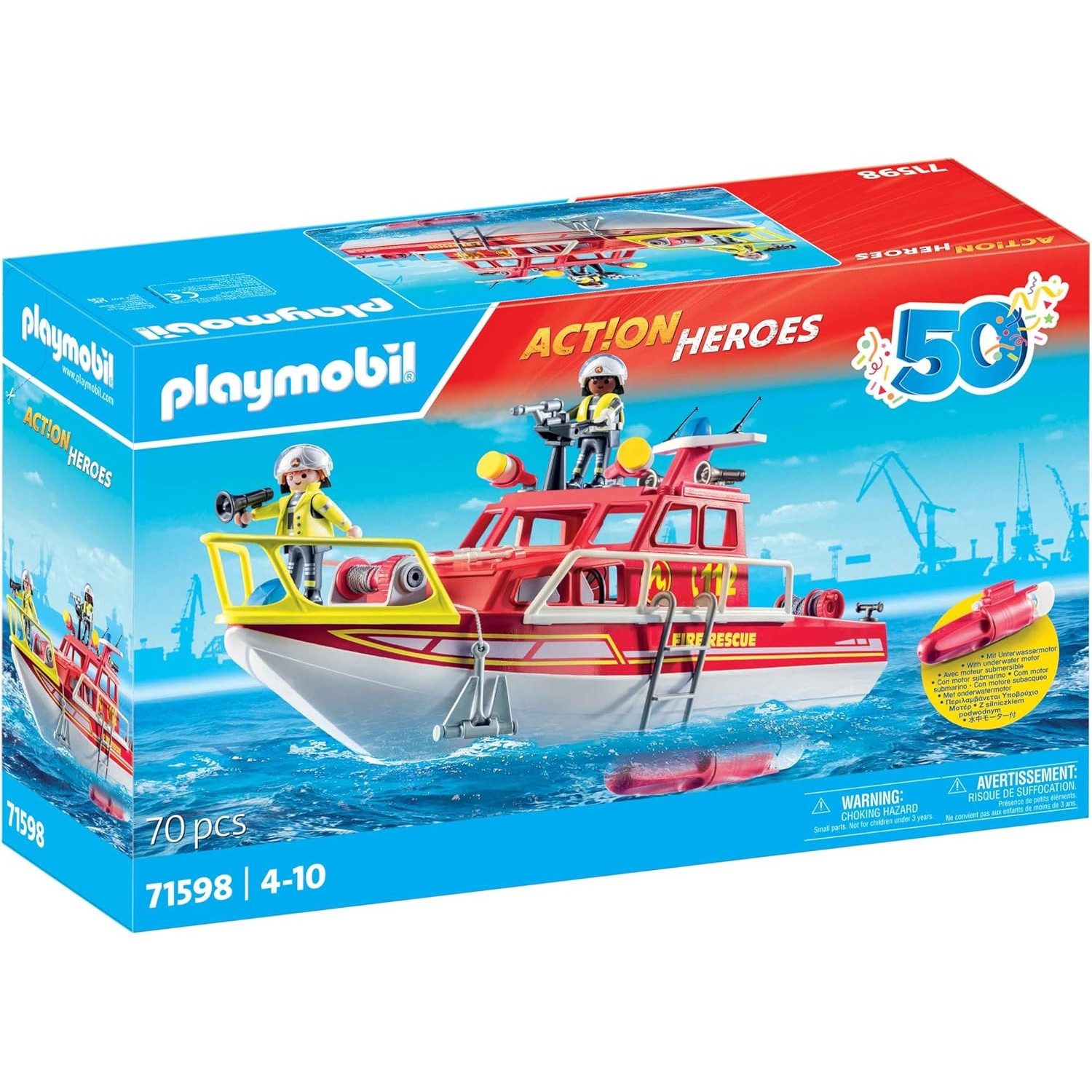 Playmobil® 71598 Feuerlöschboot Konstruktions-Spielset günstig online kaufen