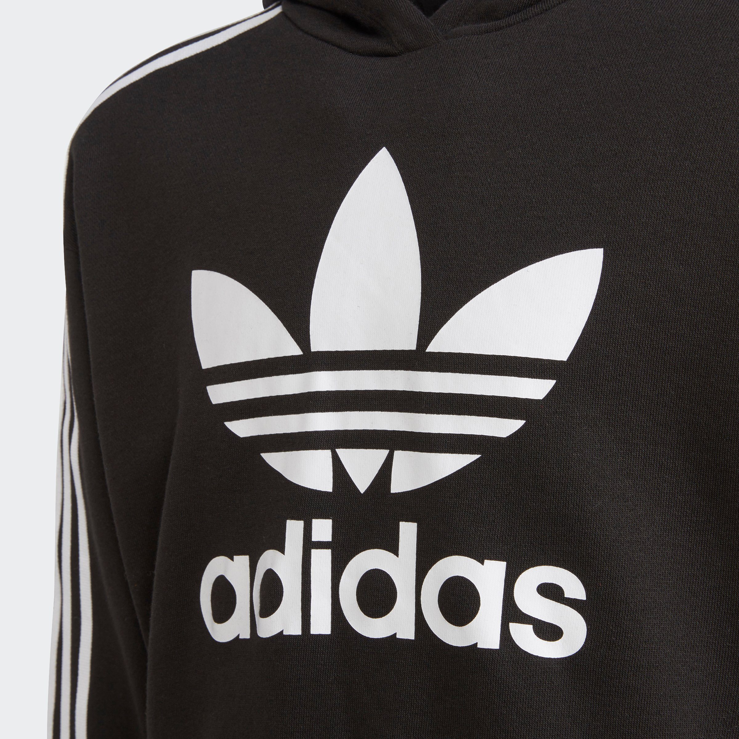 adidas Originals Sweatshirt / White ADICOLOR Black HOODIE CROPPED