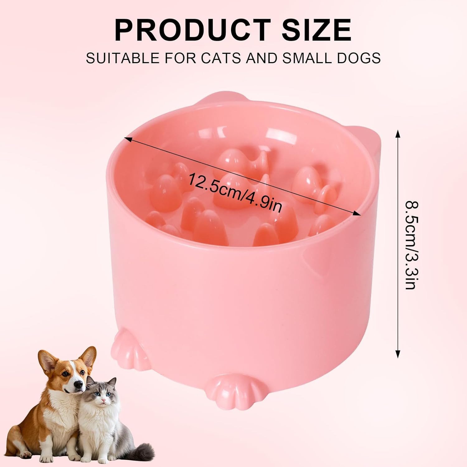 FELIXLEO Antischlingnapf 2 Stück Anti Schling Napf Katze Erhöht Slow Feeder Grün Rosa