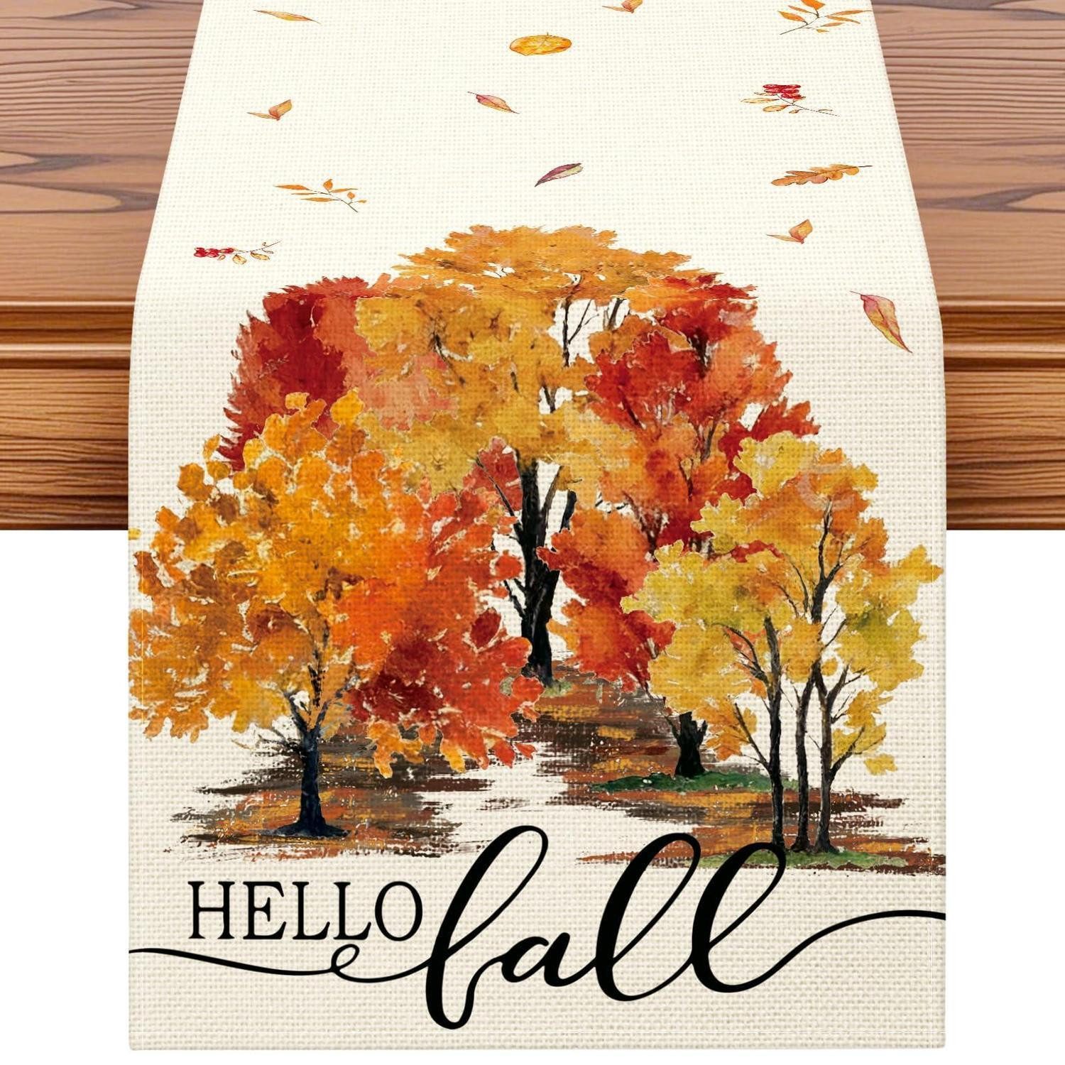 LuxusKollektion Tischläufer Tischläufer Herbst Wald 40x180cm (1-tlg)