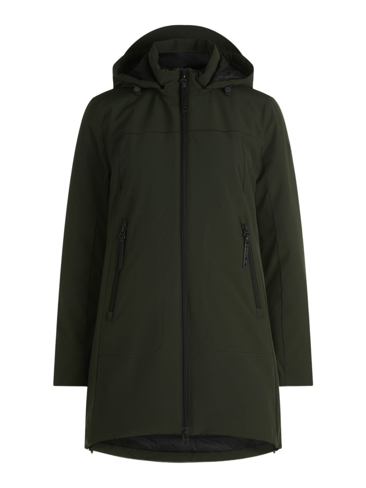 Betty Barclay Wolljacke grün,Casual,Polyester,Unifarben,Kapuze,Lang,Tailliert