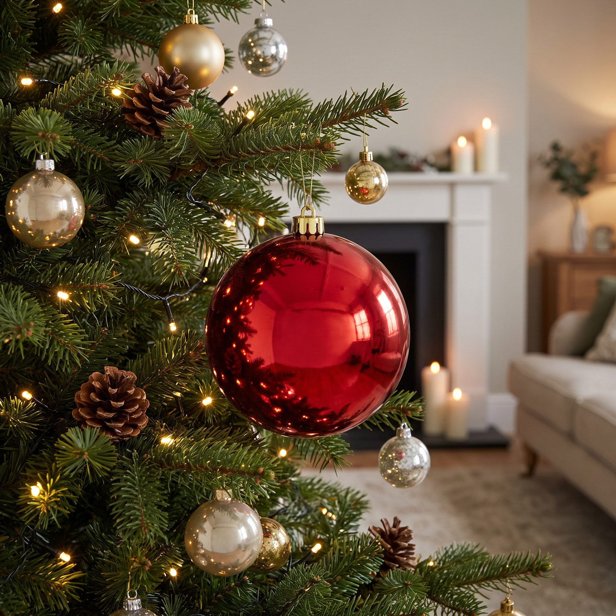 Florists Products Weihnachtsbaumkugel XXL Weihnachtskugel Rot 20cm Kunststoff wetterfest – Bild 2 von 3