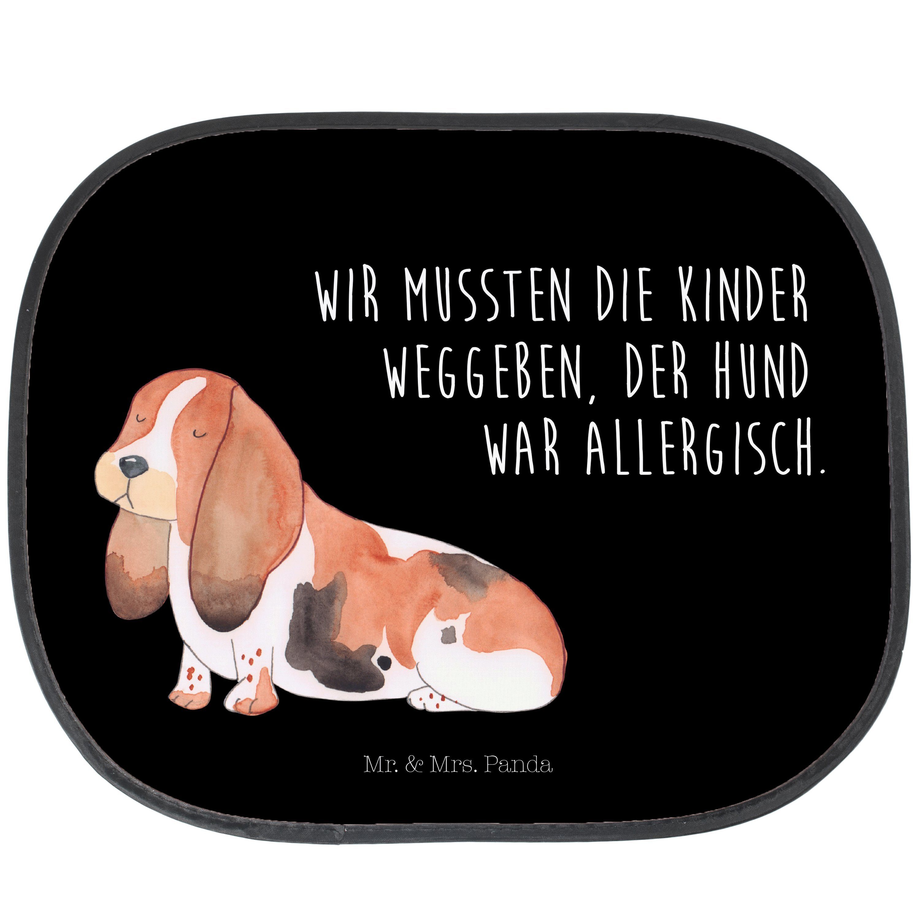 Sonnenschutz Hund Basset Hound - Schwarz - Geschenk, Sonnenblende, Hundemotiv, Aut, Mr. & Mrs. Panda, Seidenmatt