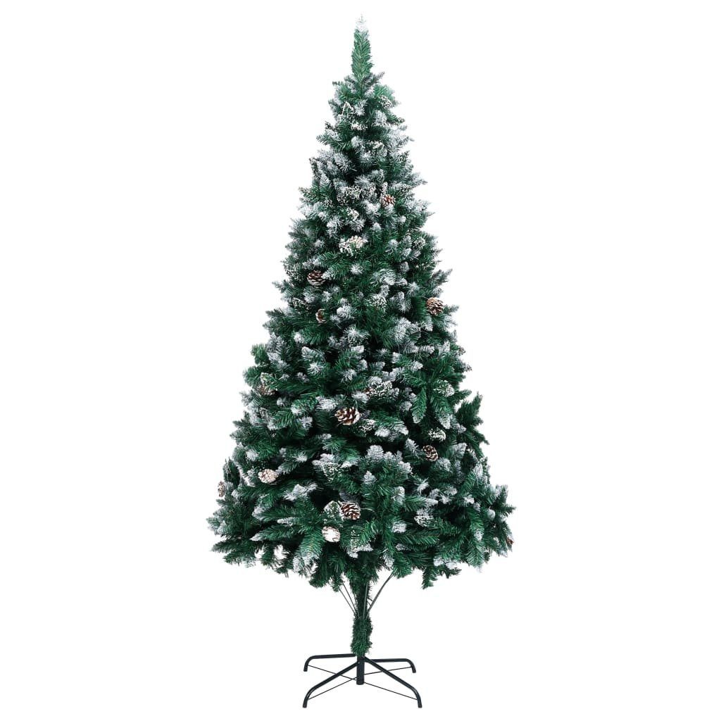 furnicato Künstlicher Weihnachtsbaum mit Zapfen und Schnee 210 cm | Künstliche Weihnachtsbäume