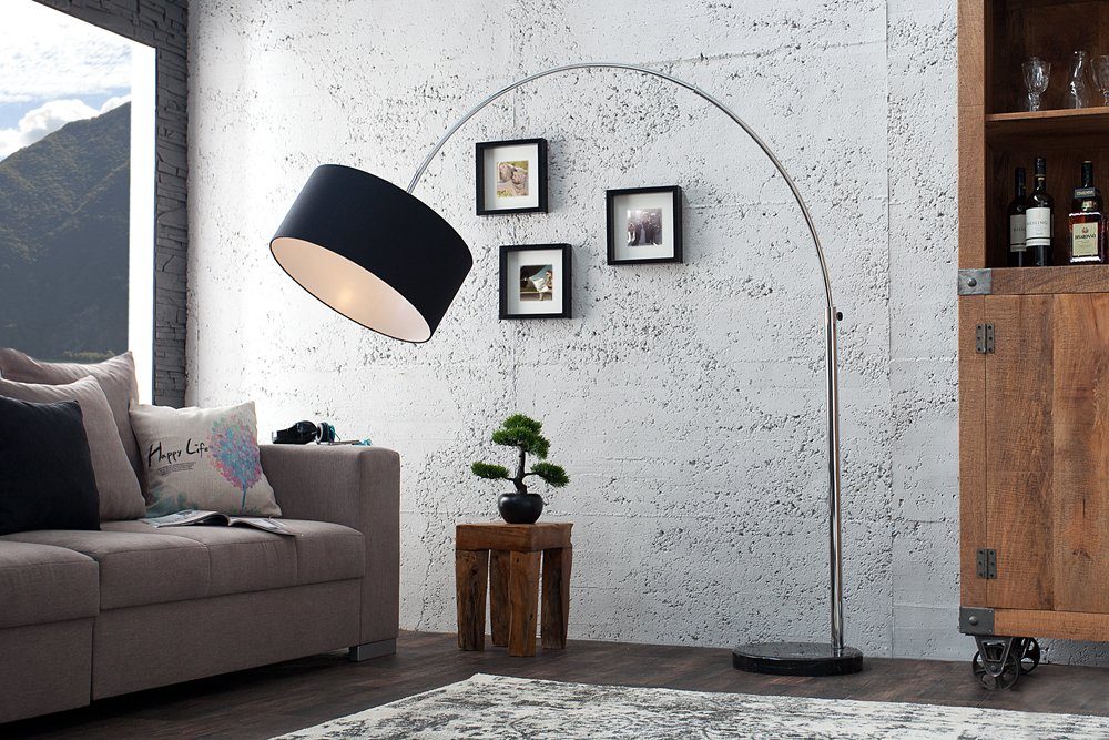 · Wohnzimmer · Design ohne schwarz, LOUNGE Modern verstellbar Bogenlampe 170-200cm DEAL · Metall riess-ambiente Leuchtmittel,
