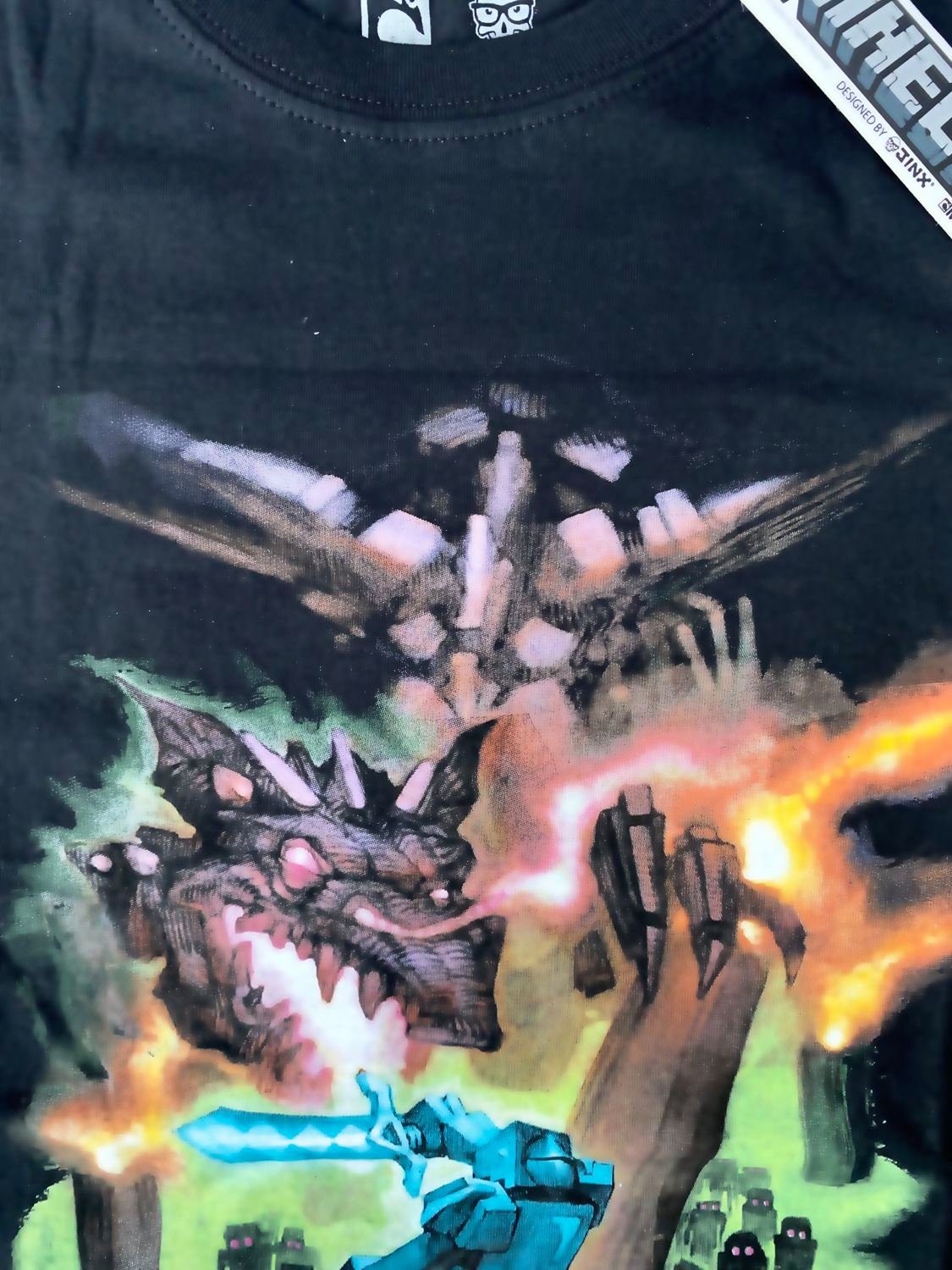 Bekleidung T-Shirts Minecraft Print-Shirt Minecraft T-Shirt Ender Dragon Schwarz Große Jungen Gr. S M L Jugendliche + Erwachsene