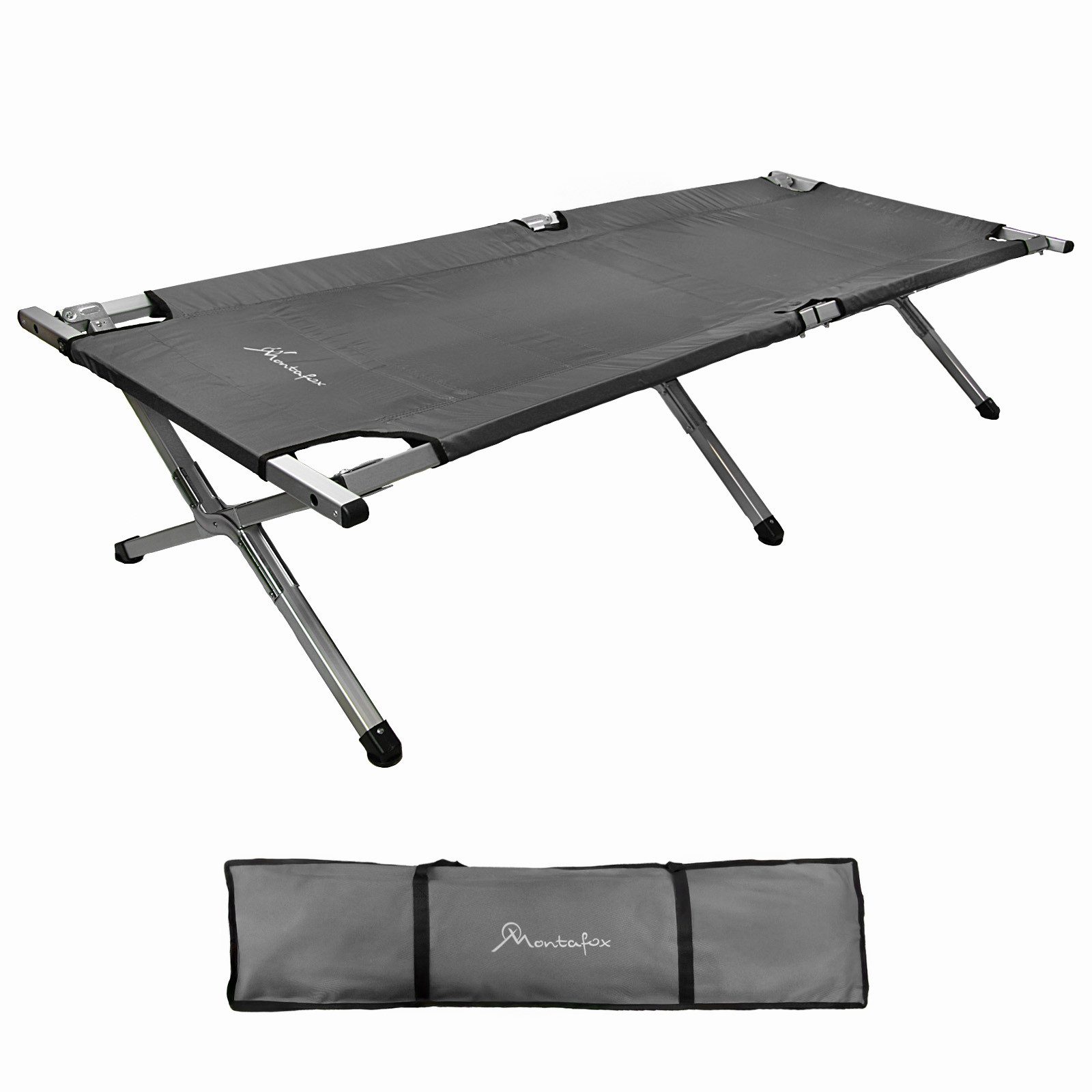 Montafox Feldbett Feldbett Profi XXL THW-Feldbett nachspannbar Alu 218 x 80 x 47 cm