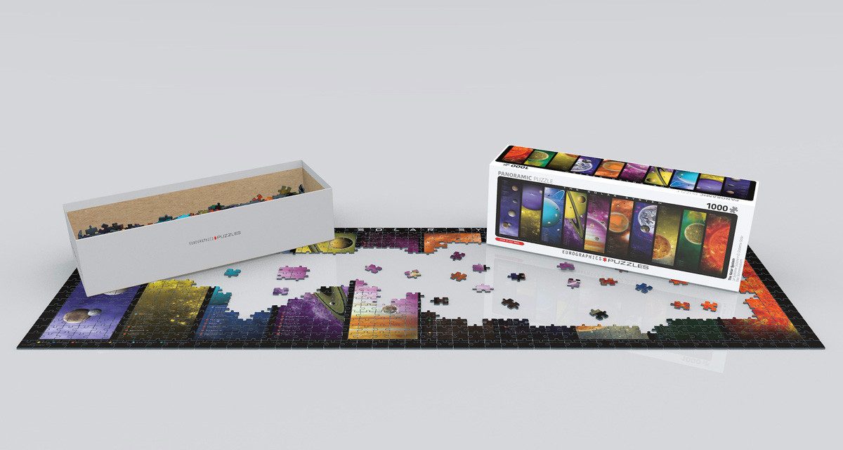 Puzzle 1000 Teile Panorama Puzzle - Puzzle - Das Sonnensystem, Puzzleteile