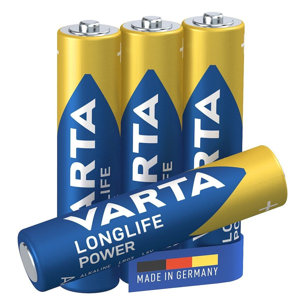 VARTA LONGLIFE Power Batterie, (4 St), AAA, mit langer Lebensdauer