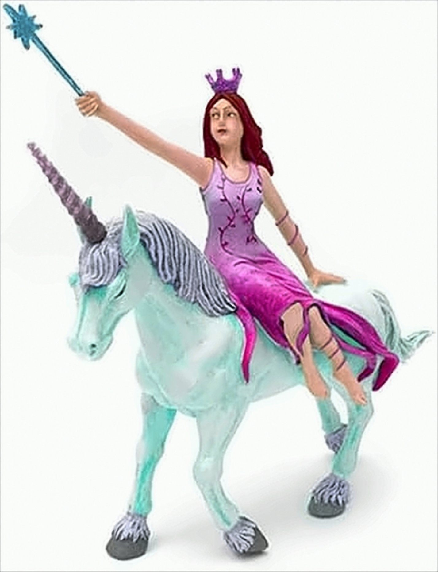 Plastoy Spielfigur Die Fee rosa auf die Einhorn - Blau