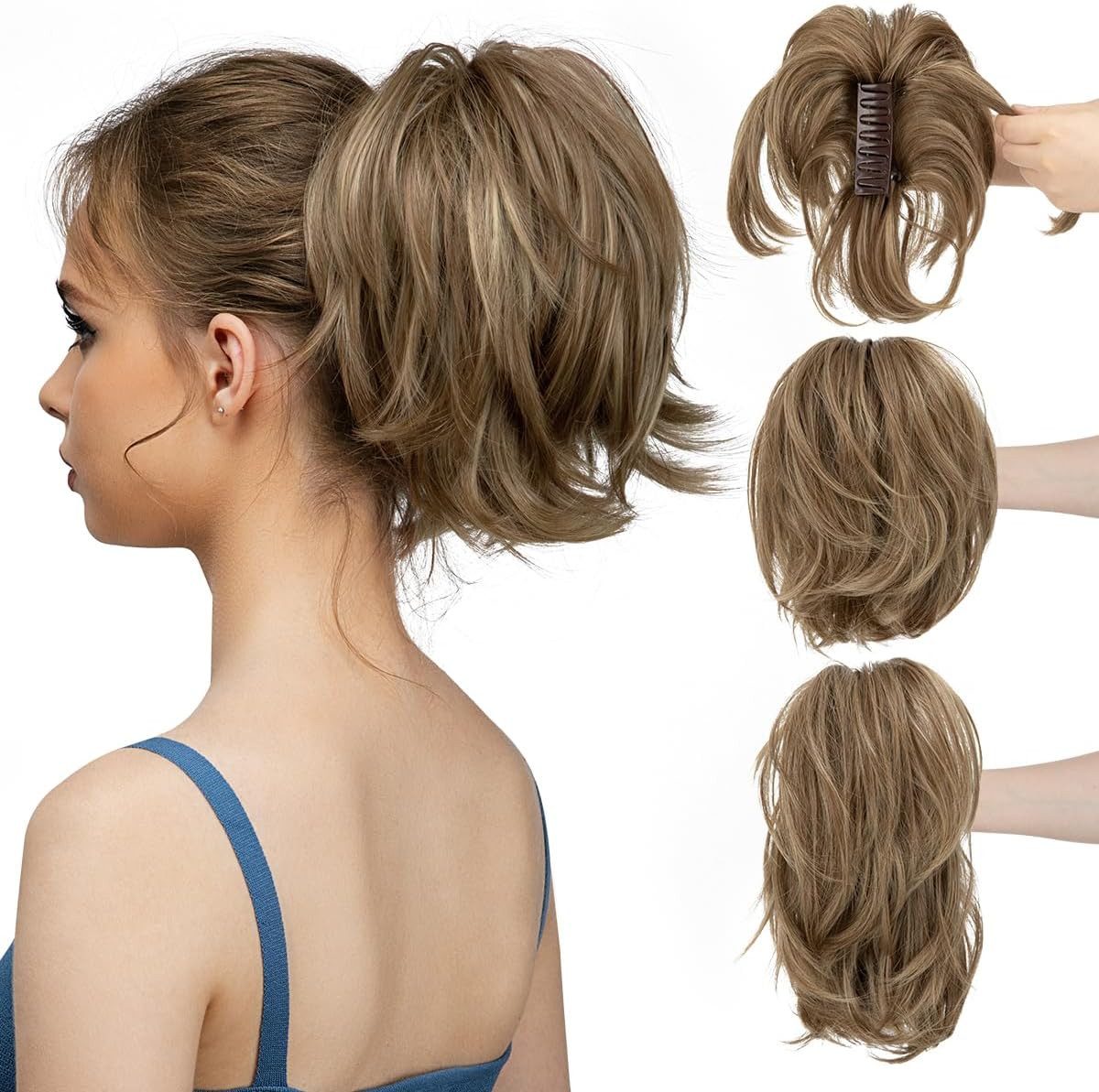Zaewry Haarspange kurzes Pferdeschwanz-Brötchen, Haarschmuck einfach Scrunchie