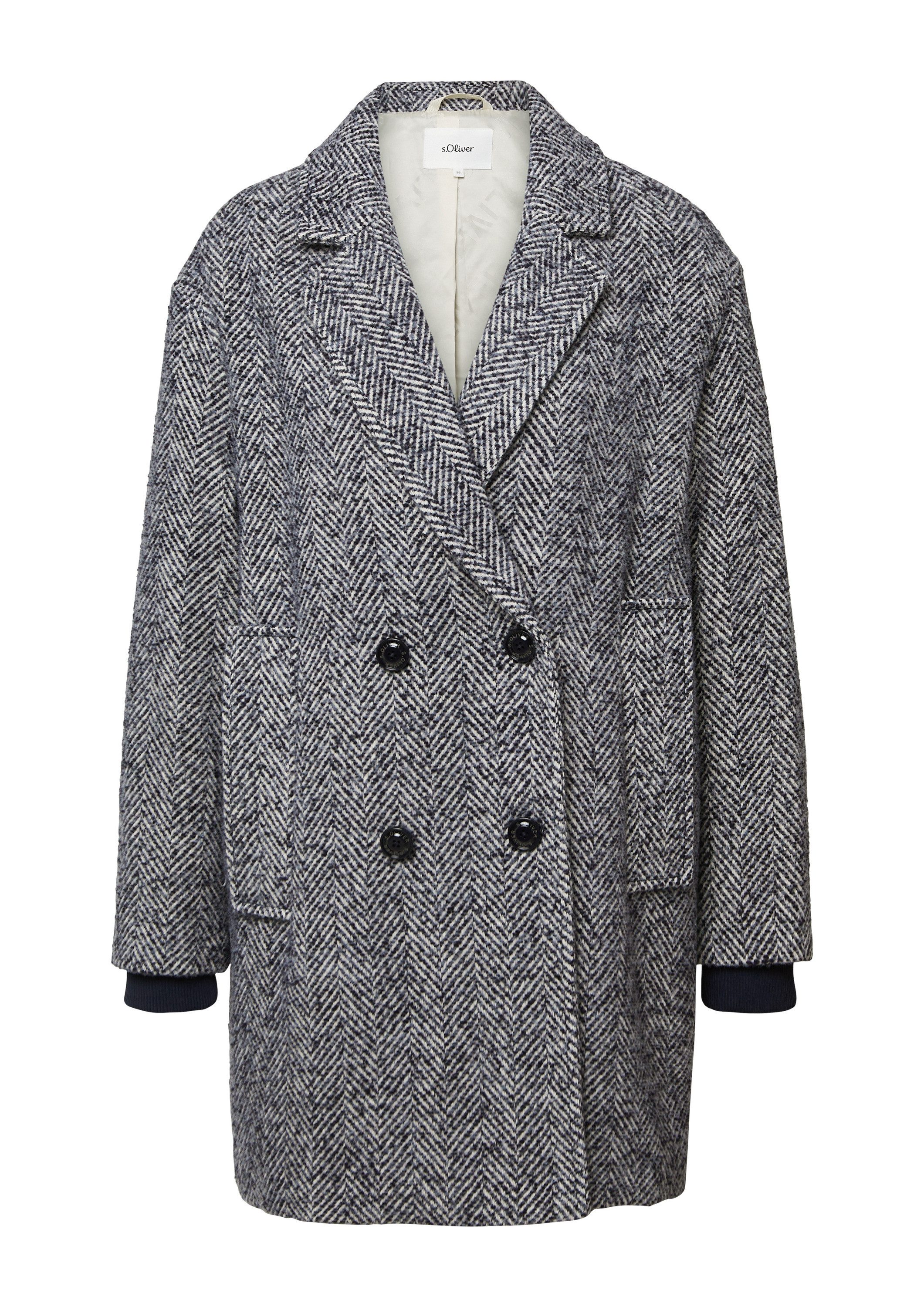 s.Oliver Funktionsmantel Outdoor-Mantel Wollmixmantel mit Reverskragen und günstig online kaufen