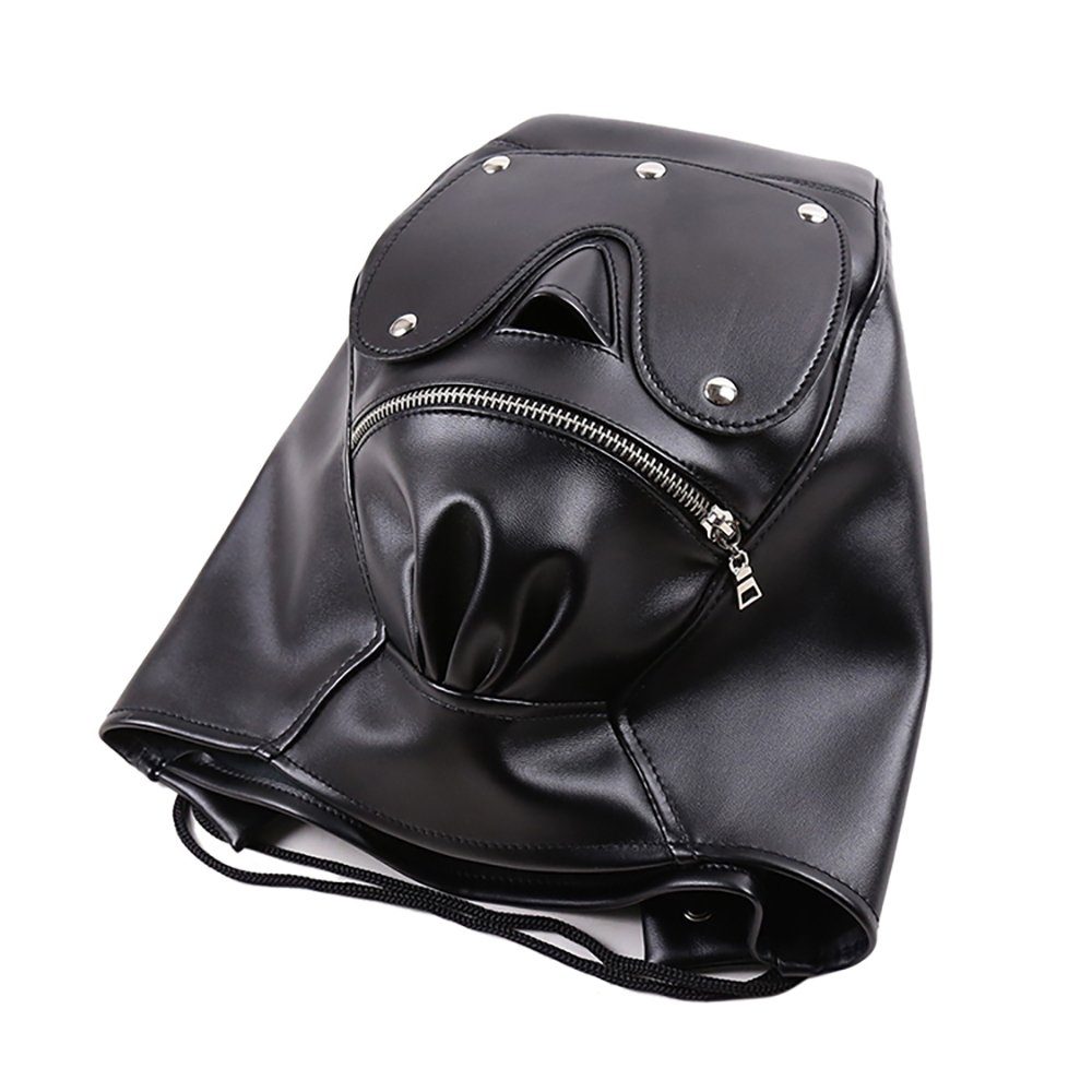 Sandritas Erotik-Maske Bondage Maske Reißverschluss BDSM mit Kopfmaske und Augenmaske