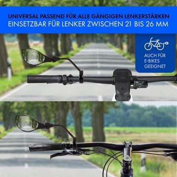 XiRRiX Fahrradspiegel Fahrrad Spiegel, Rückspiegel für Fahrrad E-Bike, eBike Zubehör (1 St), mit langem Arm - schlagfestes Glas - Lenker links