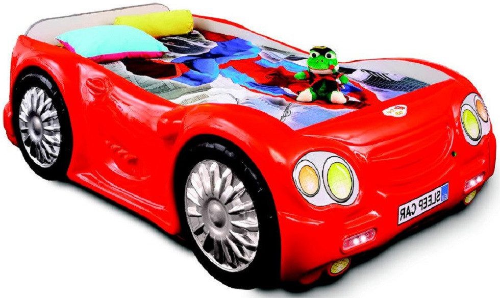 Xlmoebel Autobett Rotes Kinderbett im Sportwagen-Design für spannende Träume (1-tlg., Kinderbett Sleep Car Rot), Hergestellt in Europa