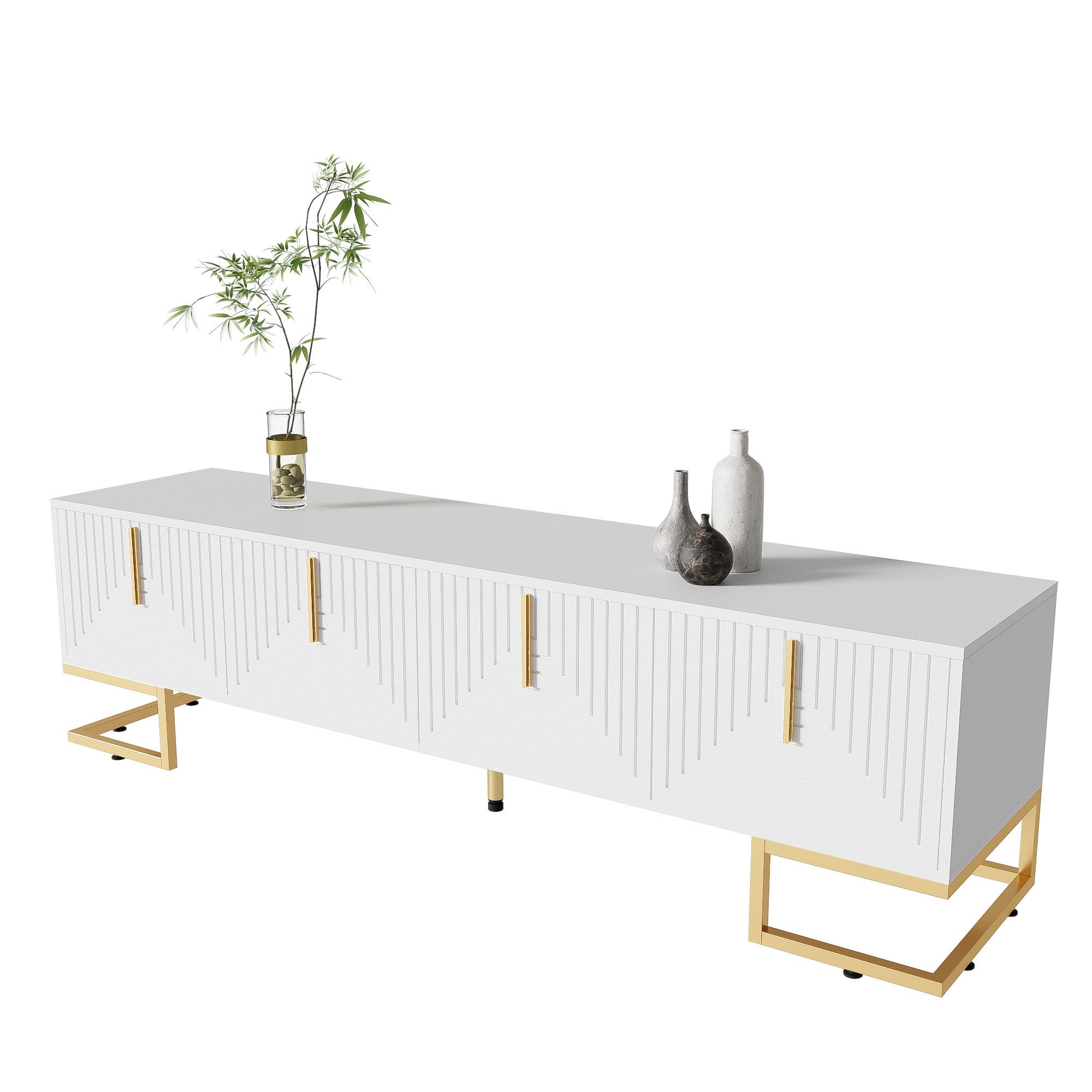 Sweiko Lowboard TV-Möbel,TV-Schrank,TV-Ständer,Fernsehtisch,TV Board (mit 4 günstig online kaufen