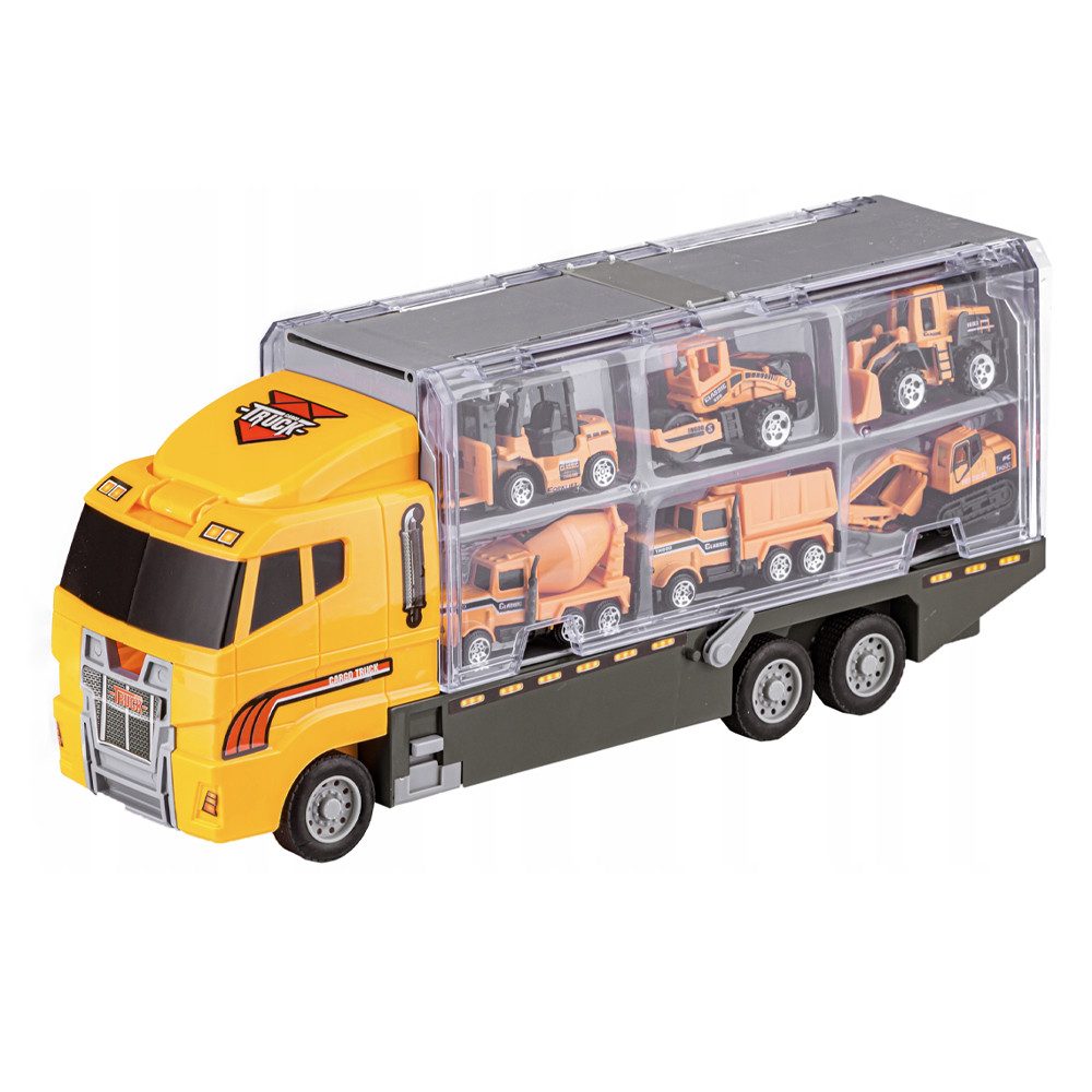 REDOM Spielzeug-LKW 7er Baustellenfahrzeug Spielzeug Set mit Transport LKW, günstig online kaufen