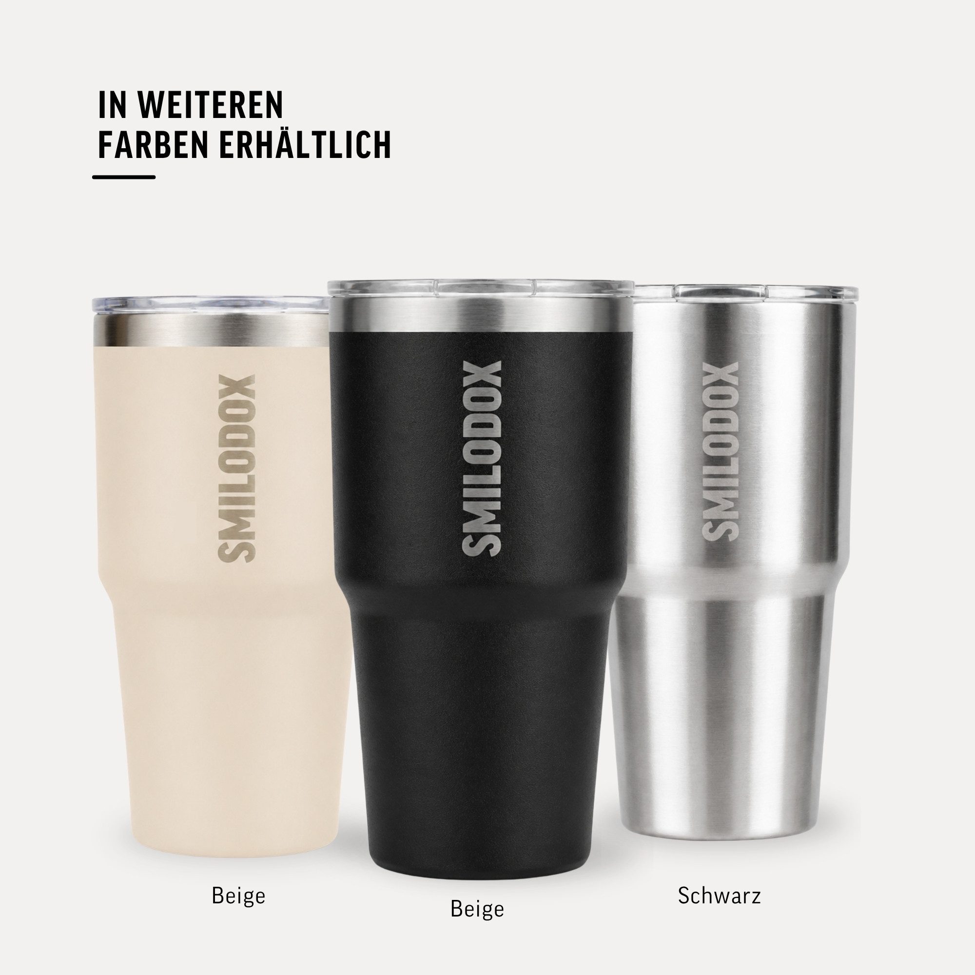 Smilodox Trinkflasche Pantho Trinkbecher 550 ml, Edelstahl Thermoflasche mit Henkel, 100% auslaufsicher, BPA-frei, Unisex Design, für Büro, Gym & Alltag – Bild 4 von 5