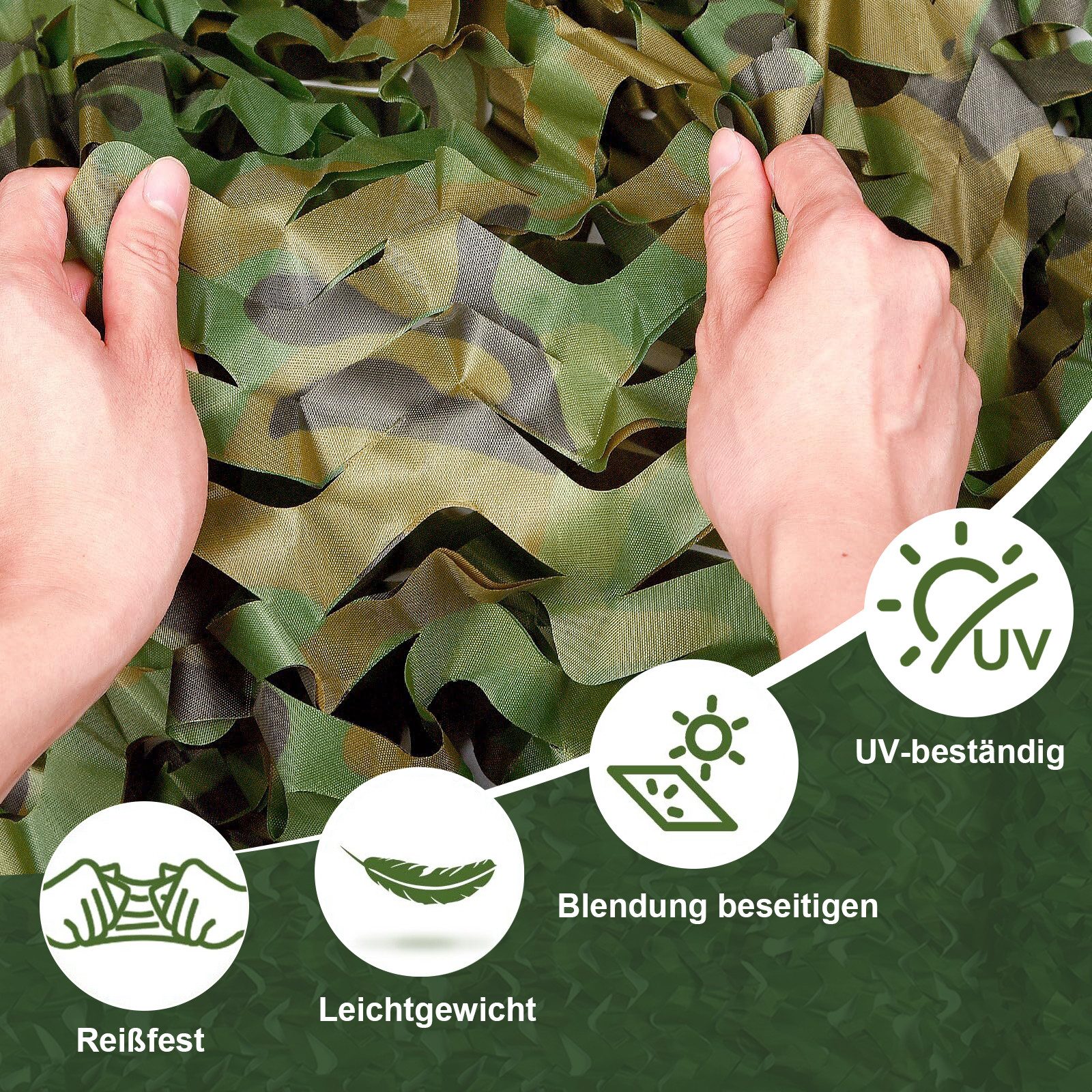 Lapalife Sonnensegel Tarnnetz Camouflage Netz 3D Blattmuster, UV-beständig Sonnenschutz, Reißfest verstärkt & geräuscharm, für Jagd Fotografie Garten Party – Bild 4 von 5