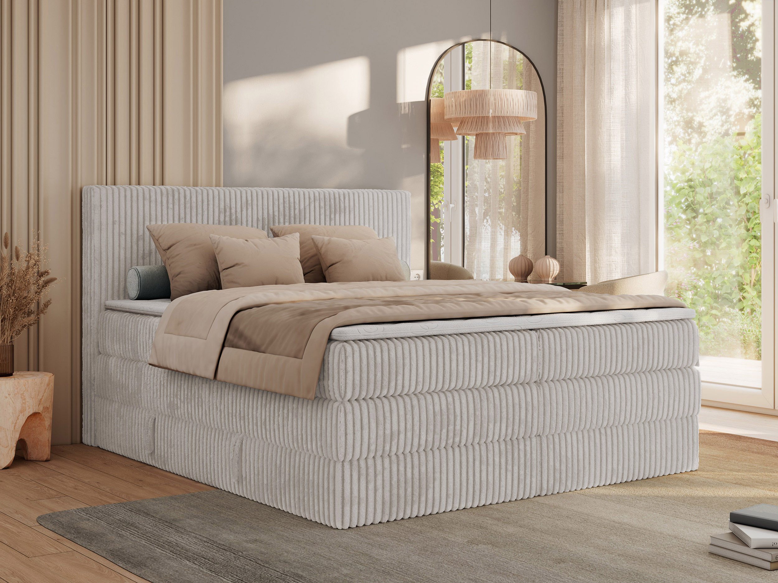 MKS MÖBEL Boxspringbett TILIANO KING (Packung, Set, Topper T25, Doppelbett, günstig online kaufen