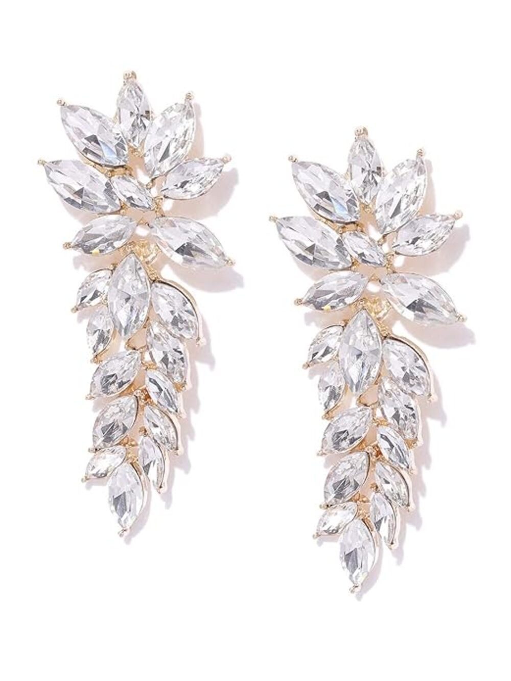 YouBella Серьги-Set Kristalltropfen und Dangler Серьги Für Frauen & Mädchen (Inhalt der Packung: Paar Серьги x 1, Perfekt für besondere Anlässe & Office Wear), Vergoldet Modische künstliche Schmuck