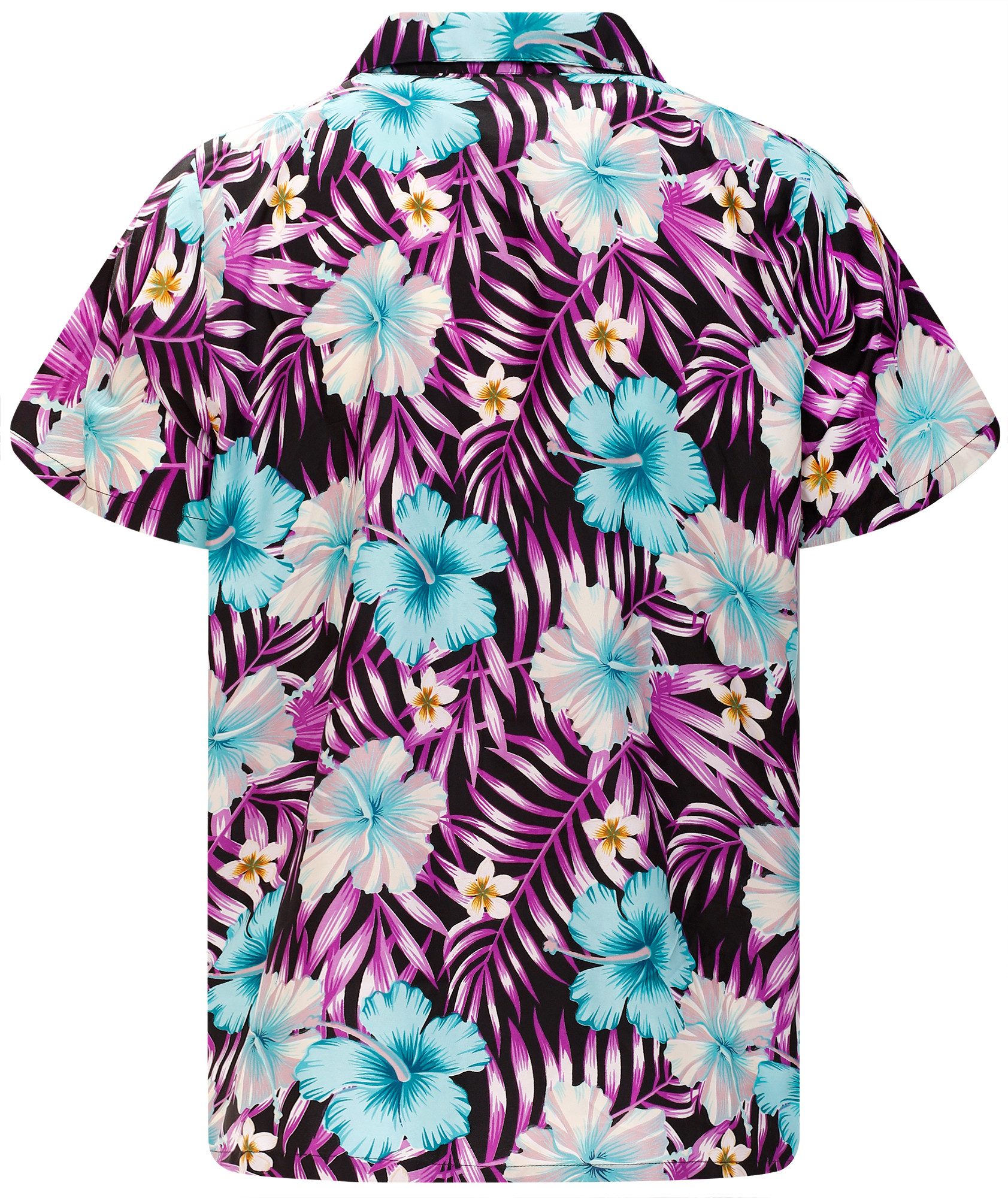 King Kameha Hawaiihemd Tropical Hibiscus Funky Hawaii-Hemd Kurzarm Front-Ta günstig online kaufen
