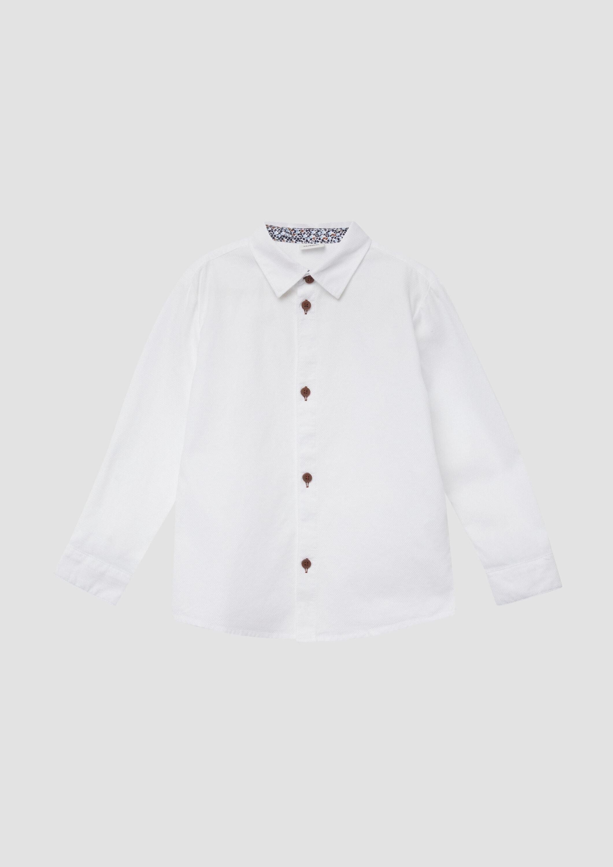 s.Oliver Langarmhemd Hemd Strukturiertes Hemd mit Kontrastdetails