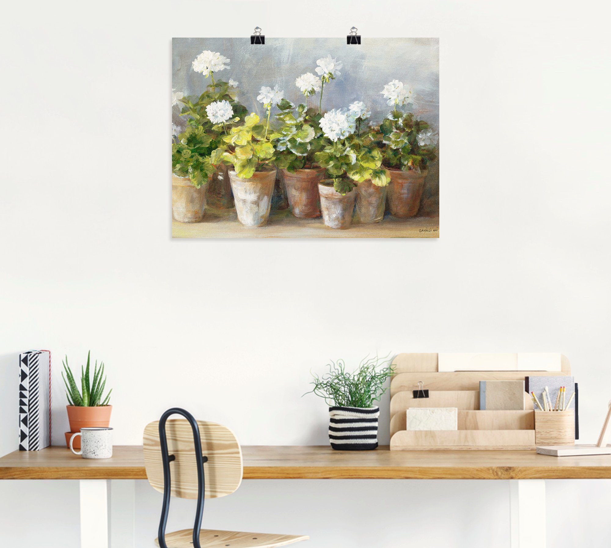 Artland Wandbild Weiße Geranien, Blumen (1 günstig online kaufen