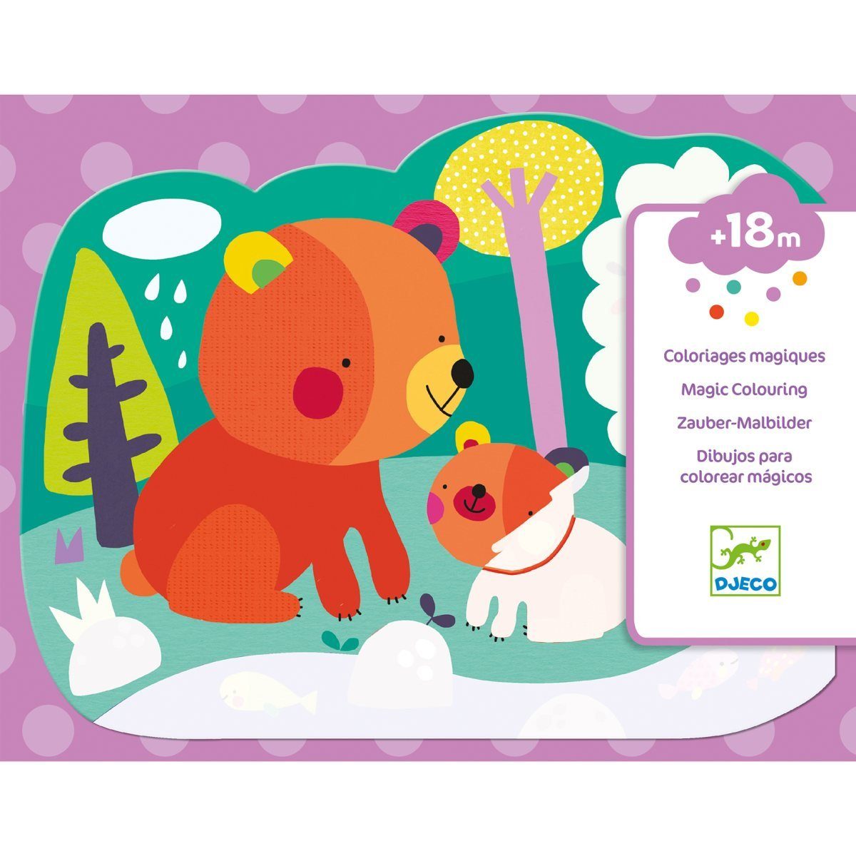DJECO Kreativset Wassermalen kunterbunte Zauber-Malbilder für Kinder ab 18 Monaten