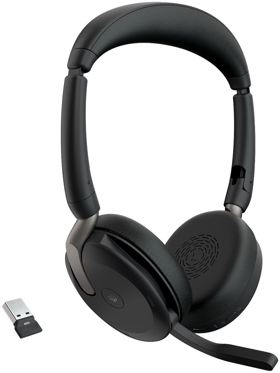 Jabra Evolve2 65 Flex Kopfhörer (Active Noise Cancelling (ANC), Rauschunterdrückung, Sprachsteuerung, Stummschaltung, Alexa, Bluetooth)