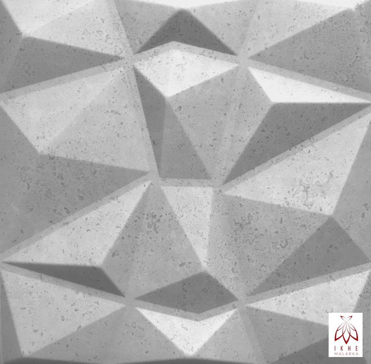 IKHEMalarka 3D Wandpaneel 4m²/16PCS Wandverkleidung Deckenpaneele POLYSTYROL Betonlook, BxL: 50,00x50,00 cm, 0,50 qm Diamant 41