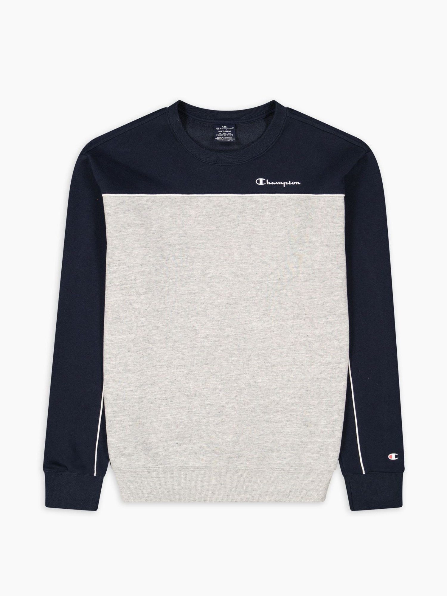 Fleece-Sweatshirt und in Pullover blau Farbblockoptik Sweatshirt Champion