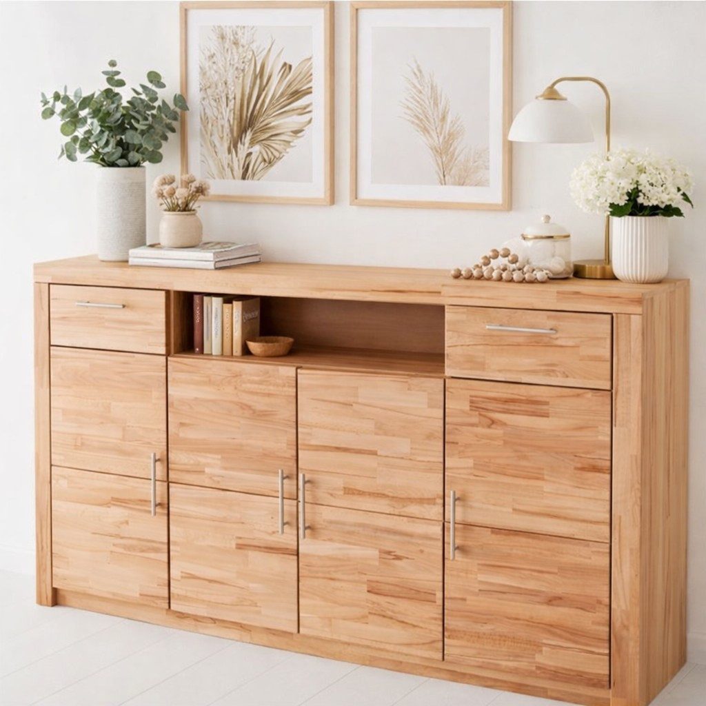 bv-vertrieb Sideboard Anrichte 182x42x107 Sideboard Türenkommode Kernbuche teilmassiv #1421
