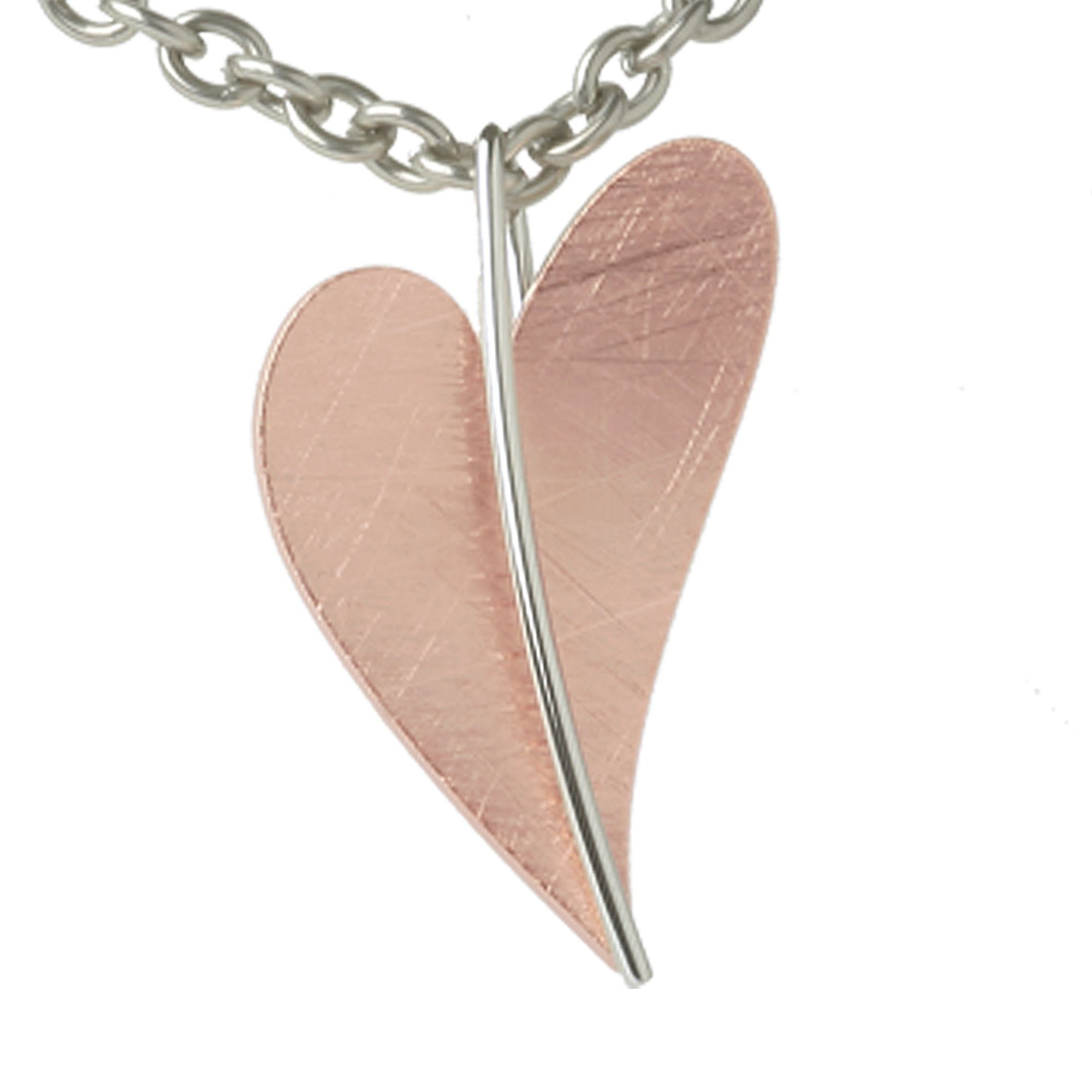 Ernstes Design Kettenanhänger Anhänger Herz Edelstahl rosé 20 x 30 mm AN207
