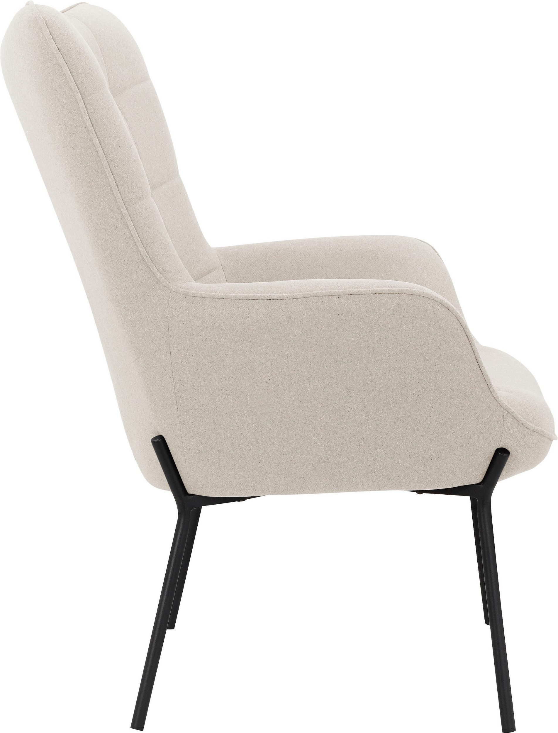 loft24 Loungesessel Bruce (1-St), Polstersessel, Sessel, Armlehnsessel, Metallgestell, Sitzhöhe 44 cm