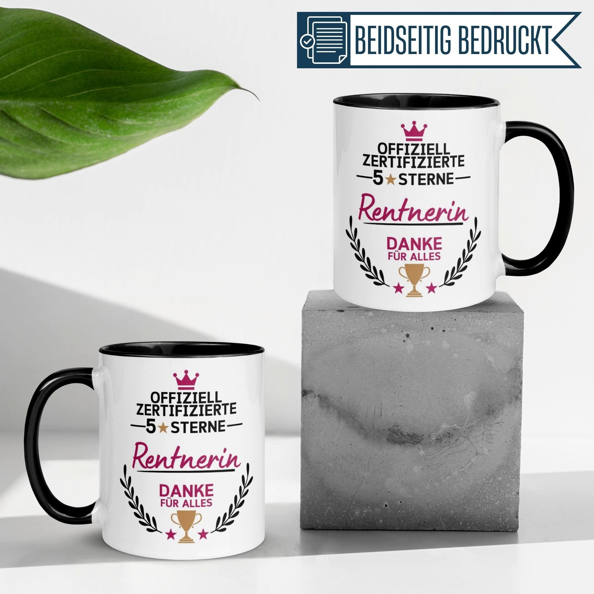 Momentals Tasse Rente Frau – Offiziell zertifizierte 5 Sterne –Geschenk Renteneintritt, Gratis Versand · Links-&Rechtshänder · Spülmaschinenfest