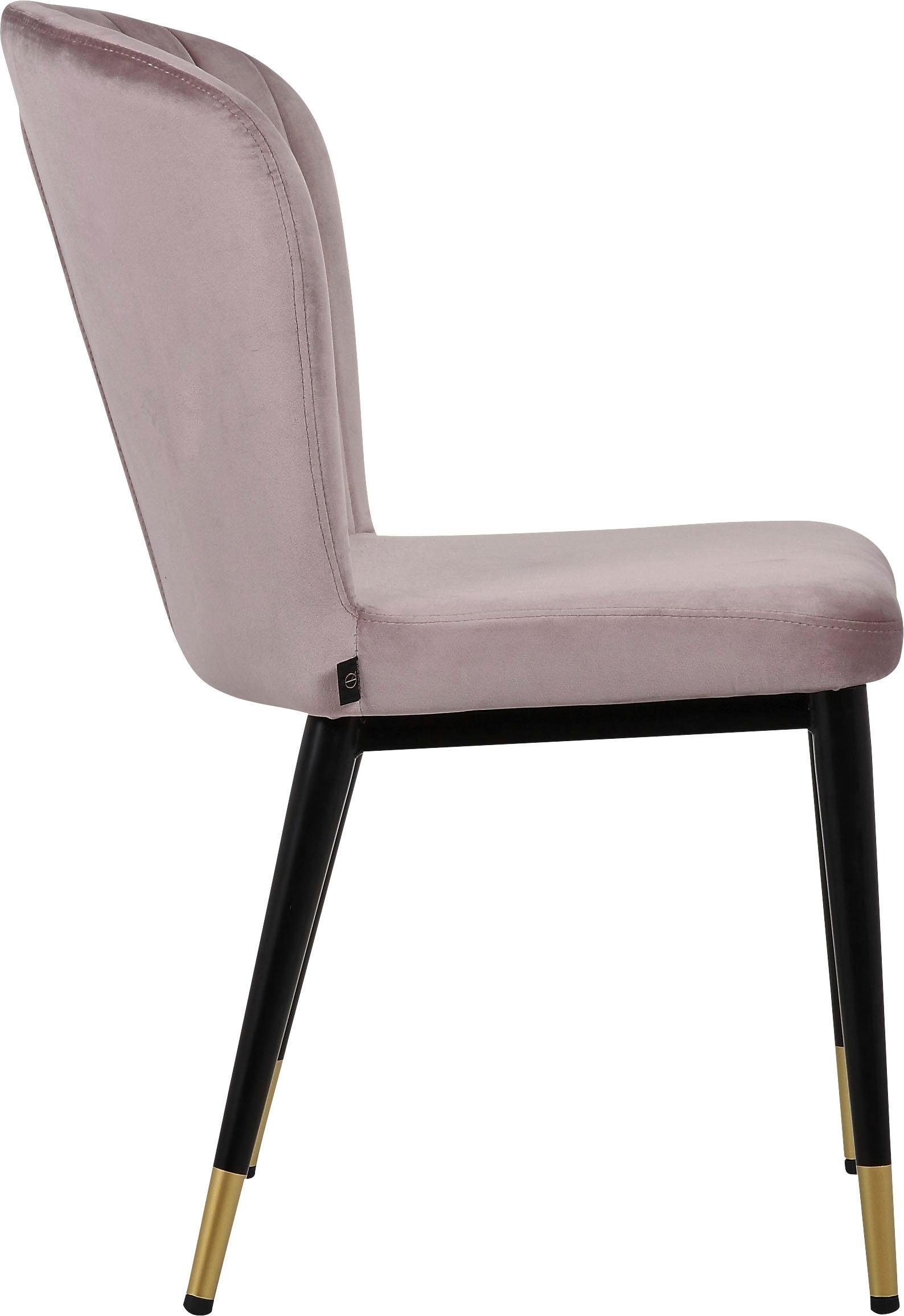 Rückenlehne, modernes Dinan (Set), mit gepolstertem 2er-Set Esszimmerstuhl Leonique und rosa Design Sitz