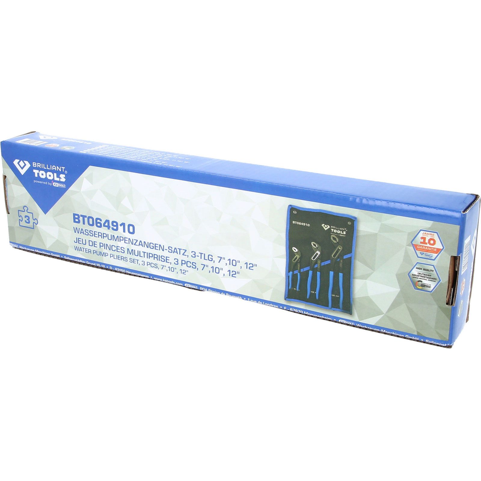 Thumbnail - Brilliant Tools Rohrzange BRILLIANT TOOLS Wasserpumpenzangen-Satz 3tlg. 7"10" 12&...